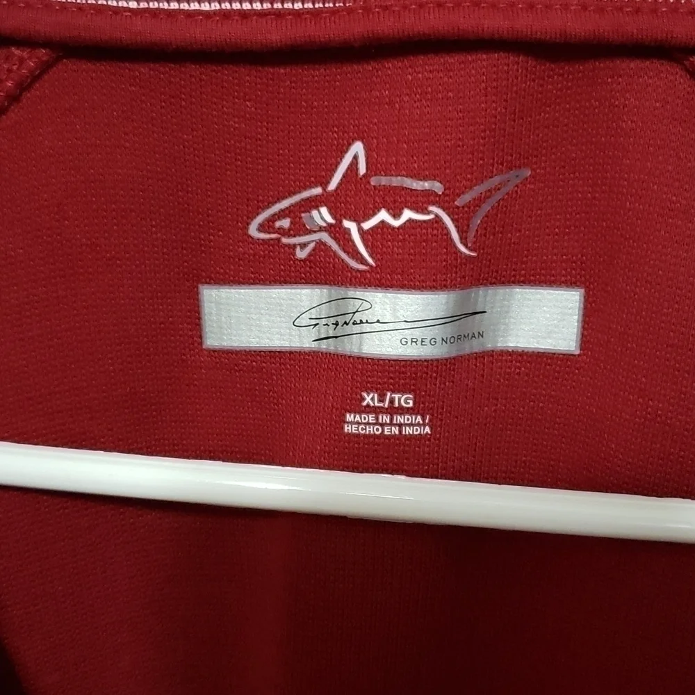 GREG NORMAN COTTON DARK RED QUARTER ZIP SIZE XL